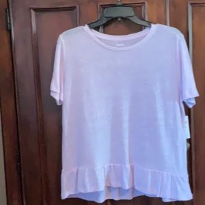 Sonoma Light Pink Sheer peplum Top, NEW, Size Sm, lightweight.